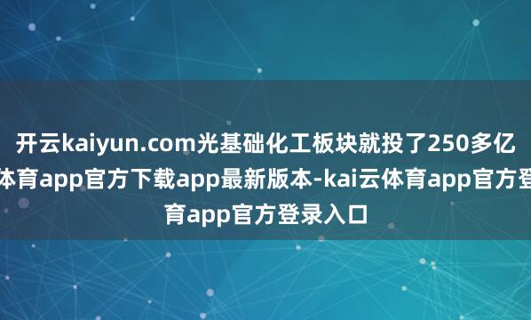 开云kaiyun.com光基础化工板块就投了250多亿-云kai体育app官方下载app最新版本-kai云体育app官方登录入口