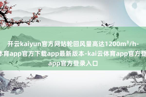 开云kaiyun官方网站轮回风量高达1200m³/h-云kai体育app官方下载app最新版本-kai云体育app官方登录入口