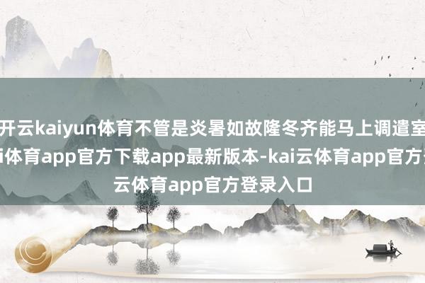 开云kaiyun体育不管是炎暑如故隆冬齐能马上调遣室温-云kai体育app官方下载app最新版本-kai云体育app官方登录入口